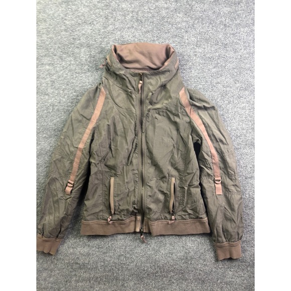 Sandwich Jackets & Blazers - Sandwich Windbreaker Jacket Womens 38 Olive Green Zip Up Hidden Hood Utility